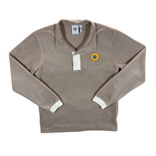 Load image into Gallery viewer, Adidas Originals Rubber Logo 1/4 Button Brown Fleece Sweatshirt Top
