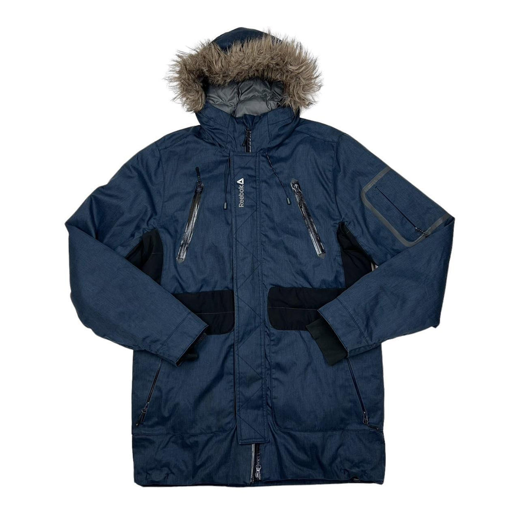 REEBOK “Outerwear” Fur Trimmed Hood Duck Down Feather Padded Jacket Coat