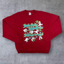 Load image into Gallery viewer, Vintage Jerzees &quot;Jingle Bells&quot; Christmas Festive Novelty Graphic Red Sweatshirt
