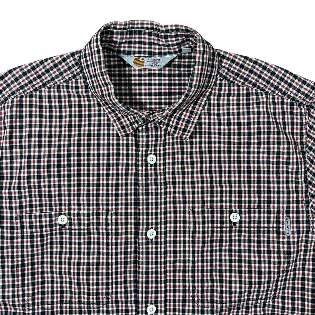 Carhartt Classic Red Blue White Check Long Sleeve Cotton Shirt