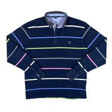Load image into Gallery viewer, GANT Classic Mini Logo Multi Colour Striped Long Sleeve Rugby Polo Shirt
