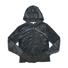 Load image into Gallery viewer, UNIQLO Diamante Motif Y2K Classic Basic Essential Velvet Velour Zip Hooded Tracksuit Top
