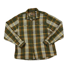 Load image into Gallery viewer, ORVIS Classic Earth Toned Lumberjack Plaid Check Heavy Cotton Long Sleeve Flannel Shirt
