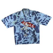 Load image into Gallery viewer, Early 00&#39;s BAM Shirt &quot;Wave Crasher&quot; Surfer Y2K All-Over Print Short Sleeve Shirt
