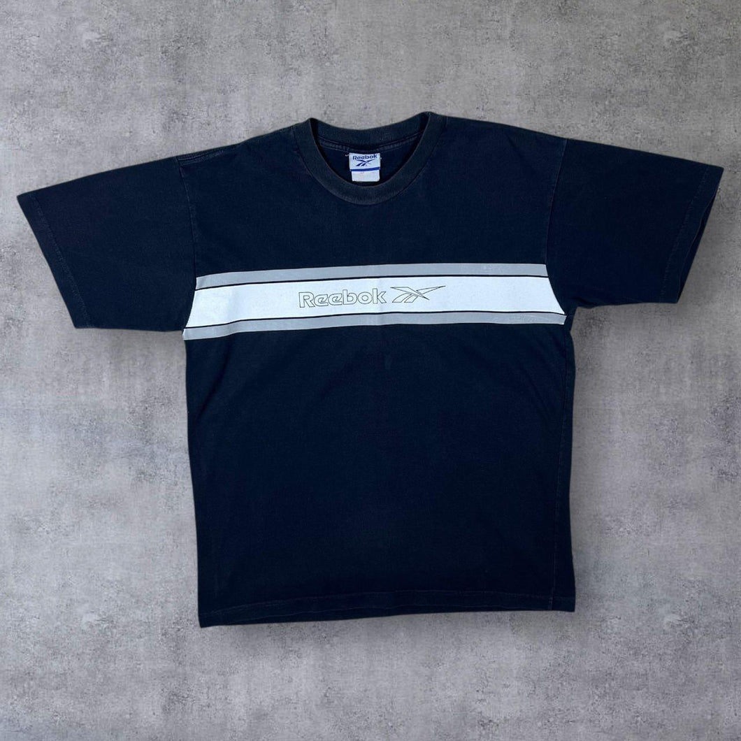 Reebok Classic Logo Spellout Graphic Dark Navy Blue Cotton T-Shirt