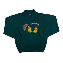 Load image into Gallery viewer, Vintage TULCHAN Embroidered Teddy Bear Cottage Core Green Collared Sweatshirt
