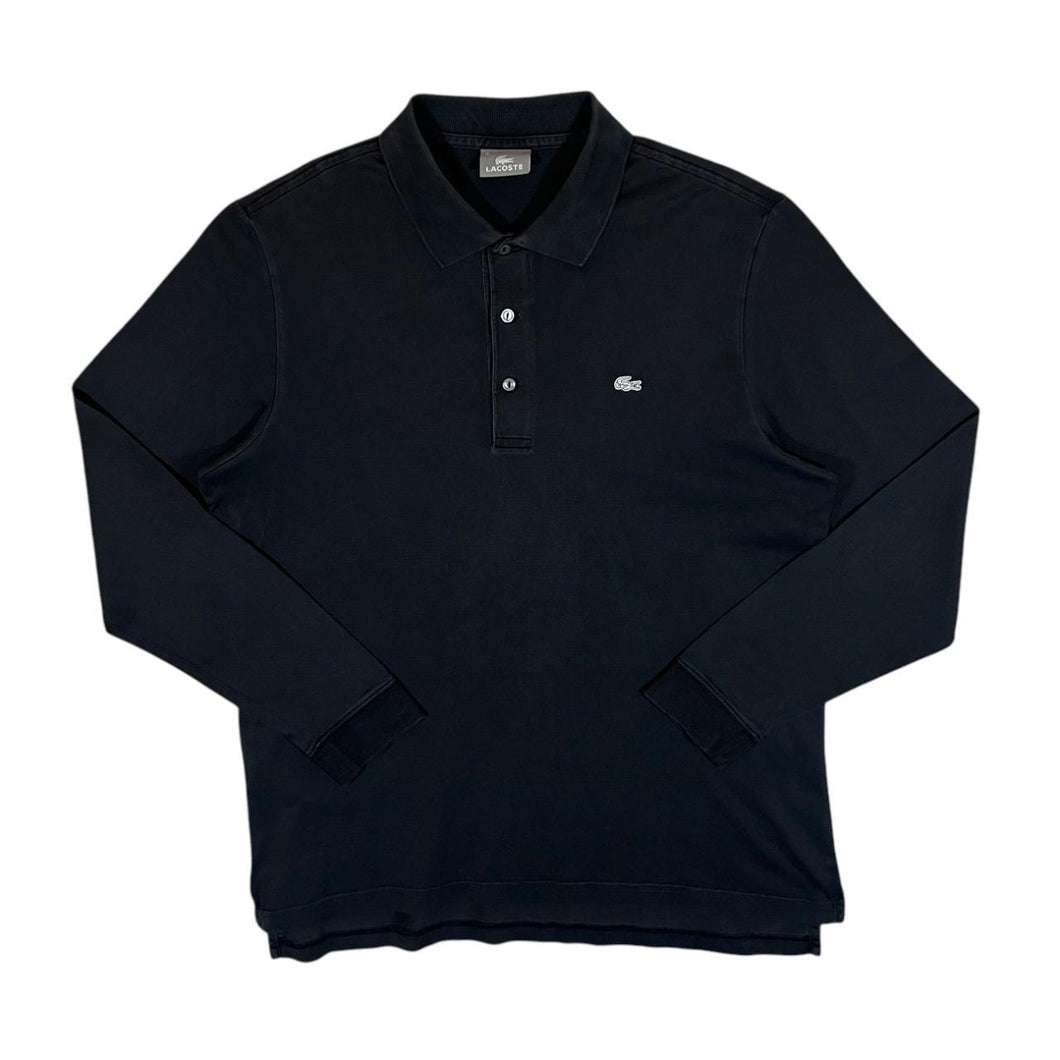 Lacoste Classic Mini Logo Black Long Sleeve Polo Shirt