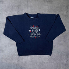 Load image into Gallery viewer, Vintage One Way “Grandma’s Rules” Embroidered Novelty Spellout Fleece Sweatshirt
