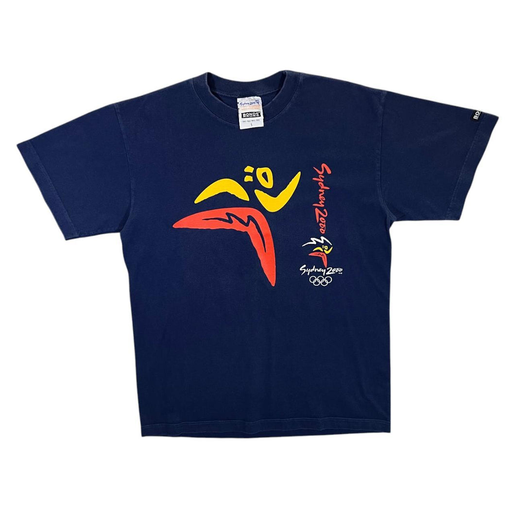 Vintage SYDNEY 2000 OLYMPICS Souvenir Logo Spellout Graphic Navy Blue T-Shirt