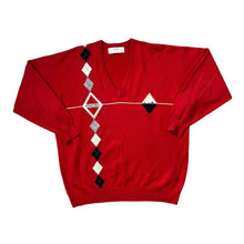 Load image into Gallery viewer, Vintage 90's PRINGLE SPORTS Made In Scotland Argyle Check Wool Knit V-Neck Sweater Jumper
