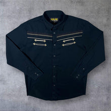 Load image into Gallery viewer, Atlas For Men Cowboy Western Embroidered Black Cotton Long Sleeve Shirt
