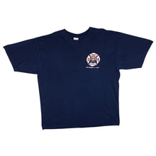 Load image into Gallery viewer, Vintage FDNY ENGINE 6 Firefighter Tribute Souvenir Graphic Navy Blue T-Shirt
