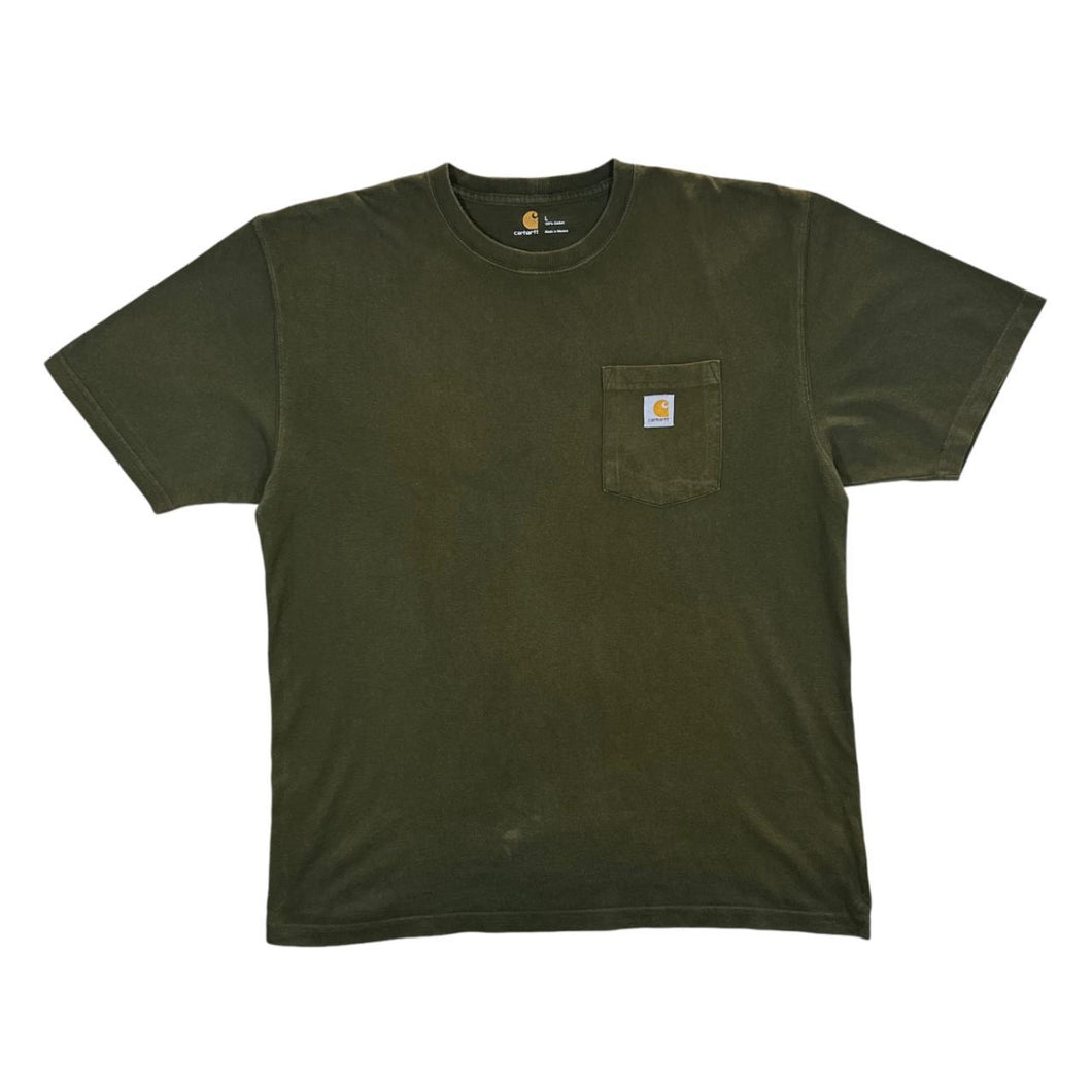 CARHARTT Classic Basic Mini Patch Pocket Logo Green Short Sleeve T-Shirt