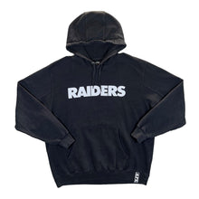 Load image into Gallery viewer, NFL Team Apparel LA RAIDERS Embroidered Football Spellout Black Pullover Hoodie
