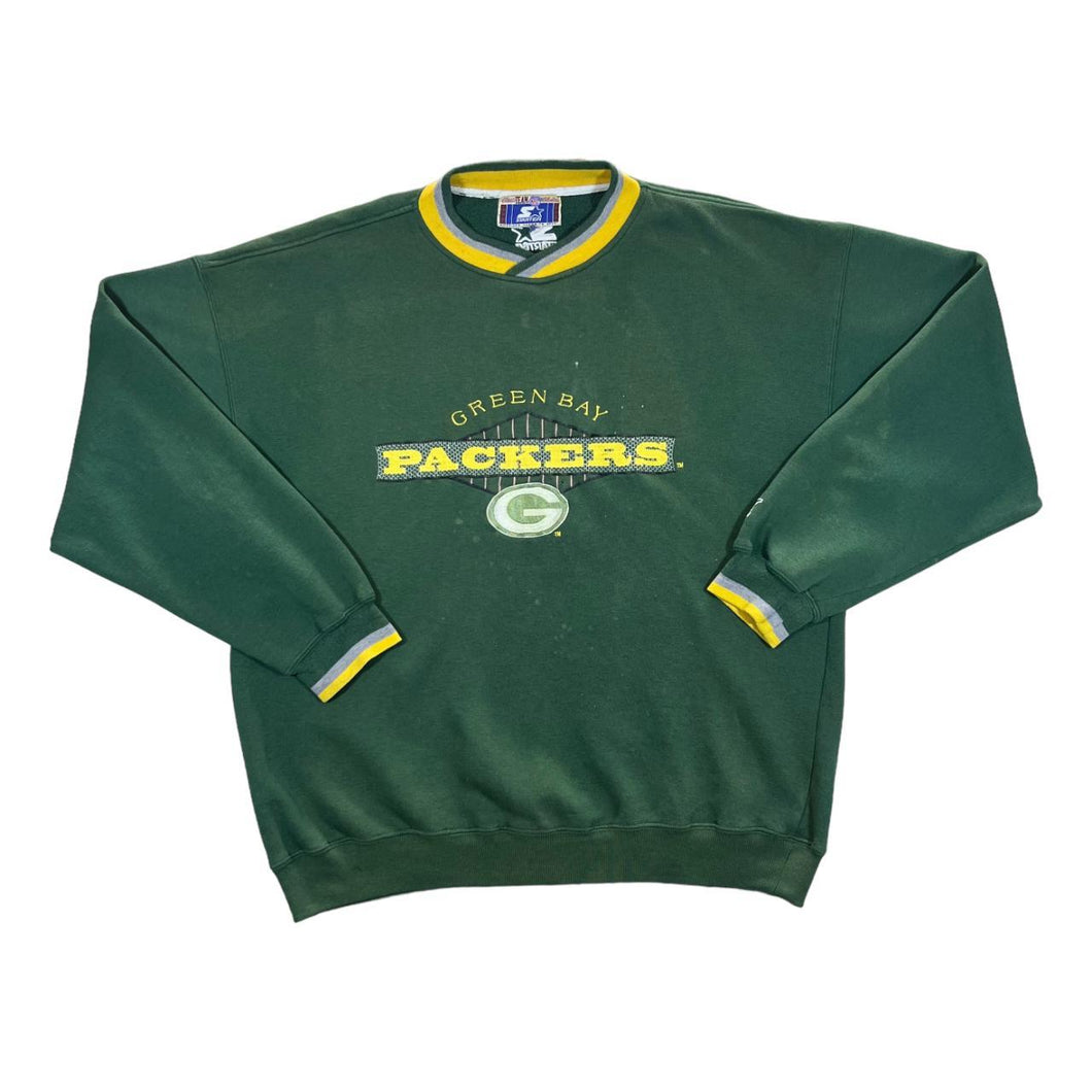 Vintage 90's Starter NFL GREEN BAY PACKERS Embroidered Spellout Crewneck Sweatshirt