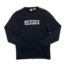 Load image into Gallery viewer, LEVI'S Box Logo Spellout Graphic Black Crewneck Sweatshirt
