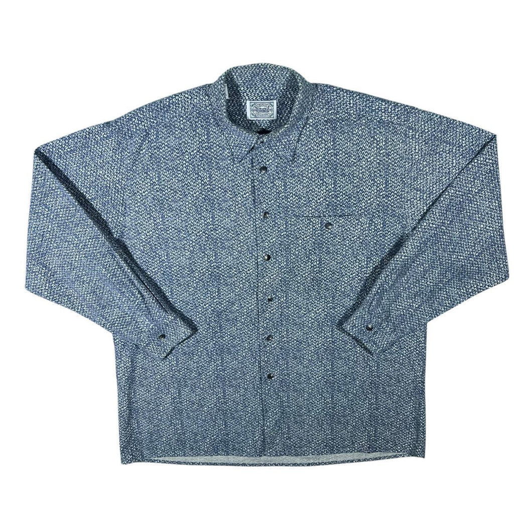Vintage 90's Rudnick Collection Blue White Patterned Long Sleeve Cotton Flannel Shirt