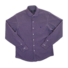 Load image into Gallery viewer, Polo Ralph Lauren &quot;Custom Fit&quot; Purple White Check Long Sleeve Cotton Dress Shirt
