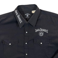 Load image into Gallery viewer, Jack Daniels (2008) Embroidered Logo Cowboy Western Popper Long Sleeve Shirt
