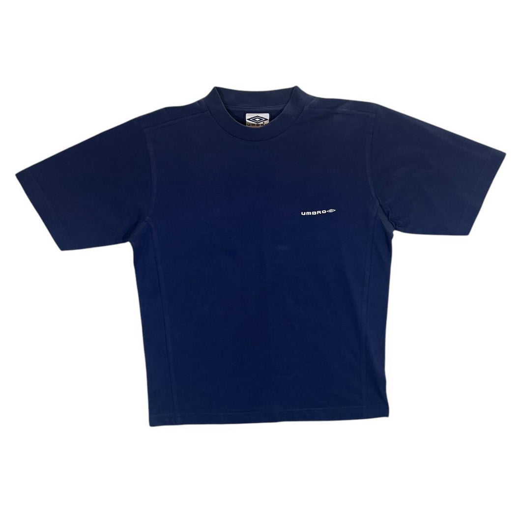 Early 00's Umbro Mini Logo Navy Blue Short Sleeve Cotton T-Shirt