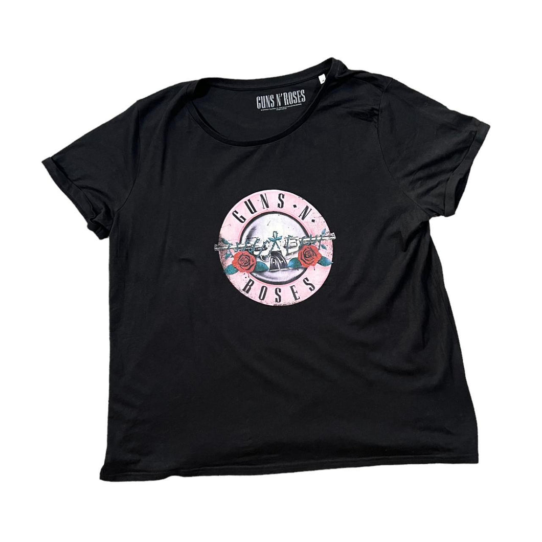 GUNS N ROSES Classic Logo Spellout Graphic Hard Rock Glam Metal Band T-Shirt