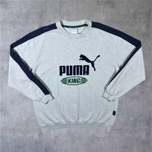 Load image into Gallery viewer, Vintage Puma King Embroidered Logo Spellout Grey Crewneck Sweatshirt
