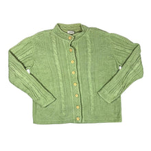 Load image into Gallery viewer, Vintage L.L.BEAN Classic Green Cable Knit Button Cardigan Sweater
