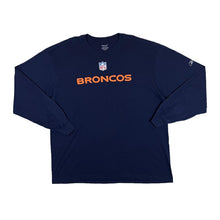 Load image into Gallery viewer, Reebok NFL DENVER BRONCOS Football Logo Spellout Graphic Long Sleeve T-Shirt
