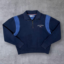 Load image into Gallery viewer, Tommy Hilfiger Denim Embroidered Logo Navy Blue 1/4 Zip Pullover Sweatshirt
