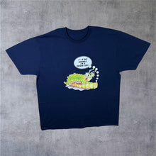 Load image into Gallery viewer, I'm A French Fry Caterpillar Cartoon Novelty Spellout Graphic Navy Blue T-Shirt
