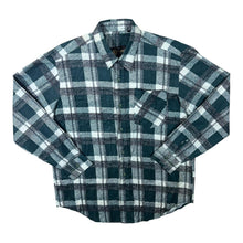 Load image into Gallery viewer, Vintage Haoyun Green Black White Plaid Check Long Sleeve Cotton Flannel Shirt
