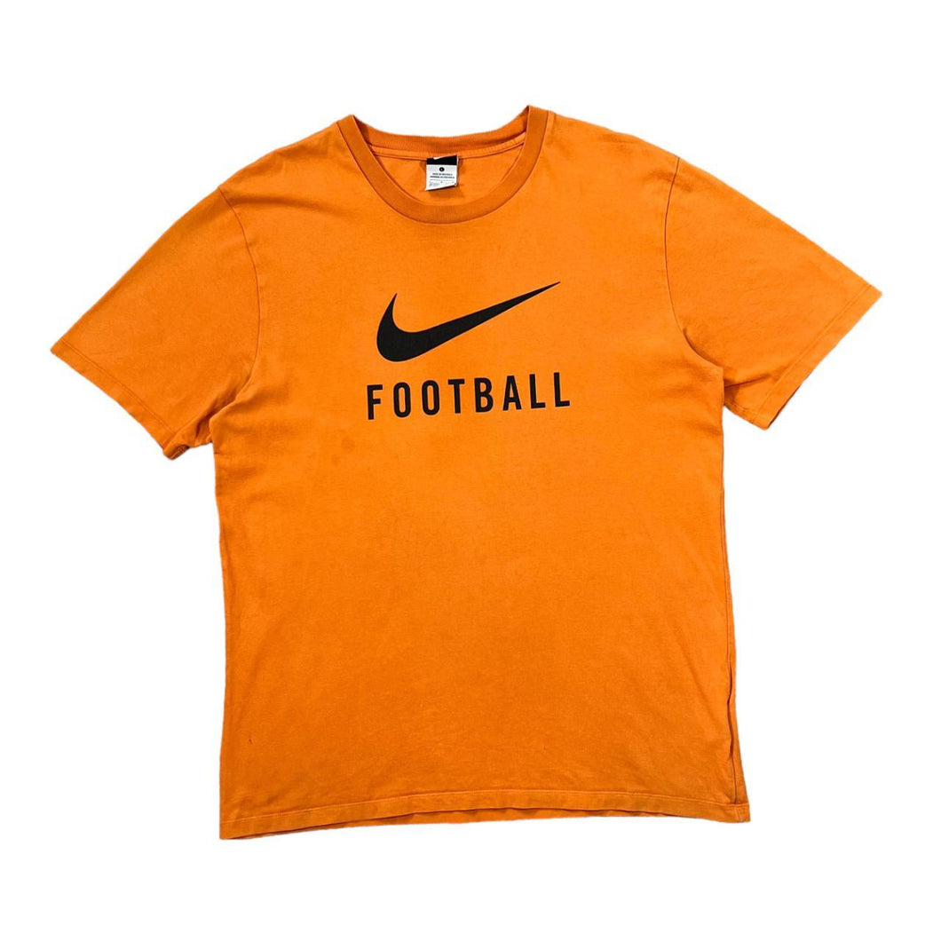 NIKE FOOTBALL Classic Big Logo Spellout Graphic Distressed T-Shirt