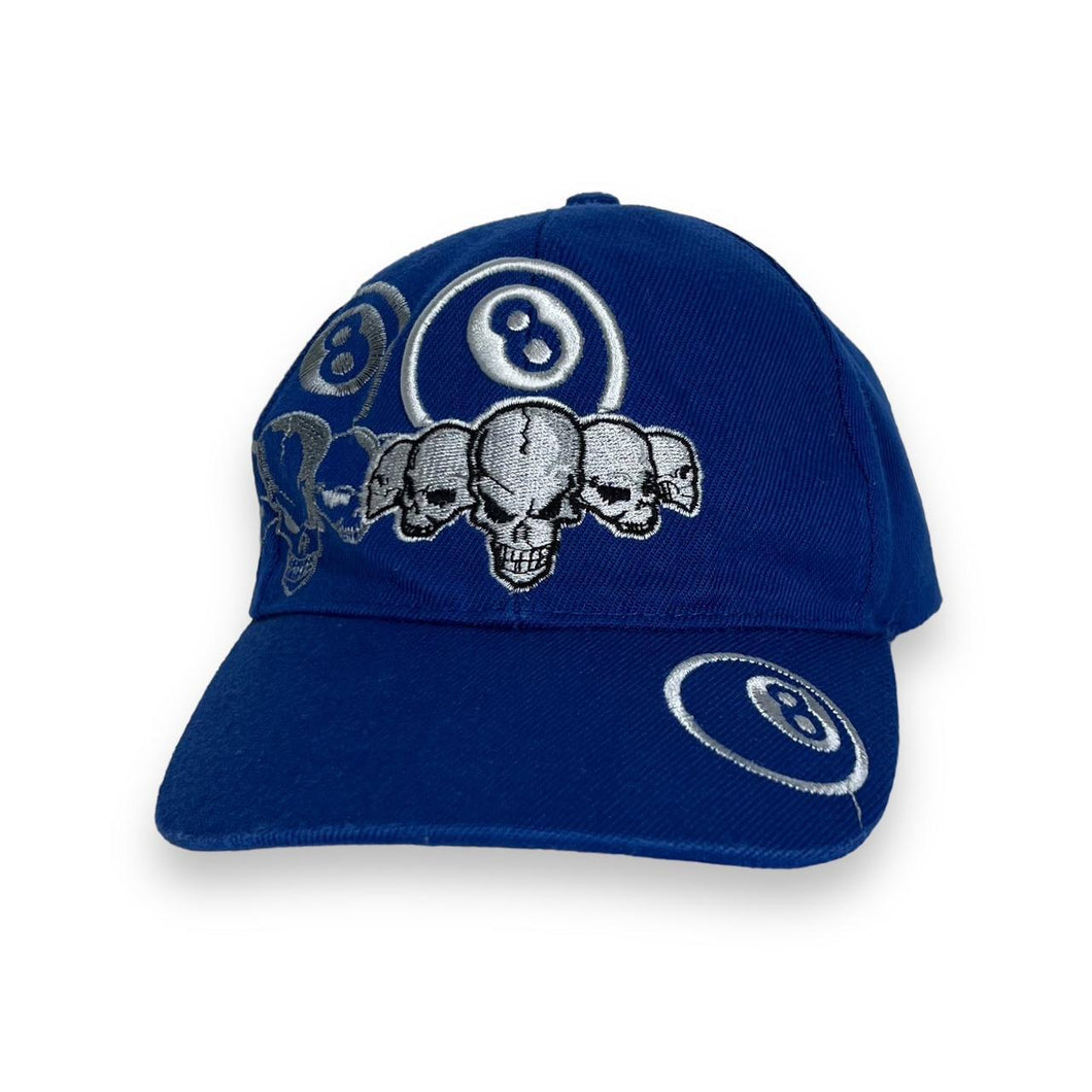 Early 00’s Gothic Biker Skull 8 Ball American Pool Baseball Cap