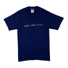 Load image into Gallery viewer, Early 00&#39;s NEW YORK CITY NYC Embroidered Souvenir Spellout Navy Blue T-Shirt
