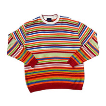 Load image into Gallery viewer, Vintage THE SWEATER SHOP Vibrant Multi Colour Striped Cotton Knit Sweater Jumper

