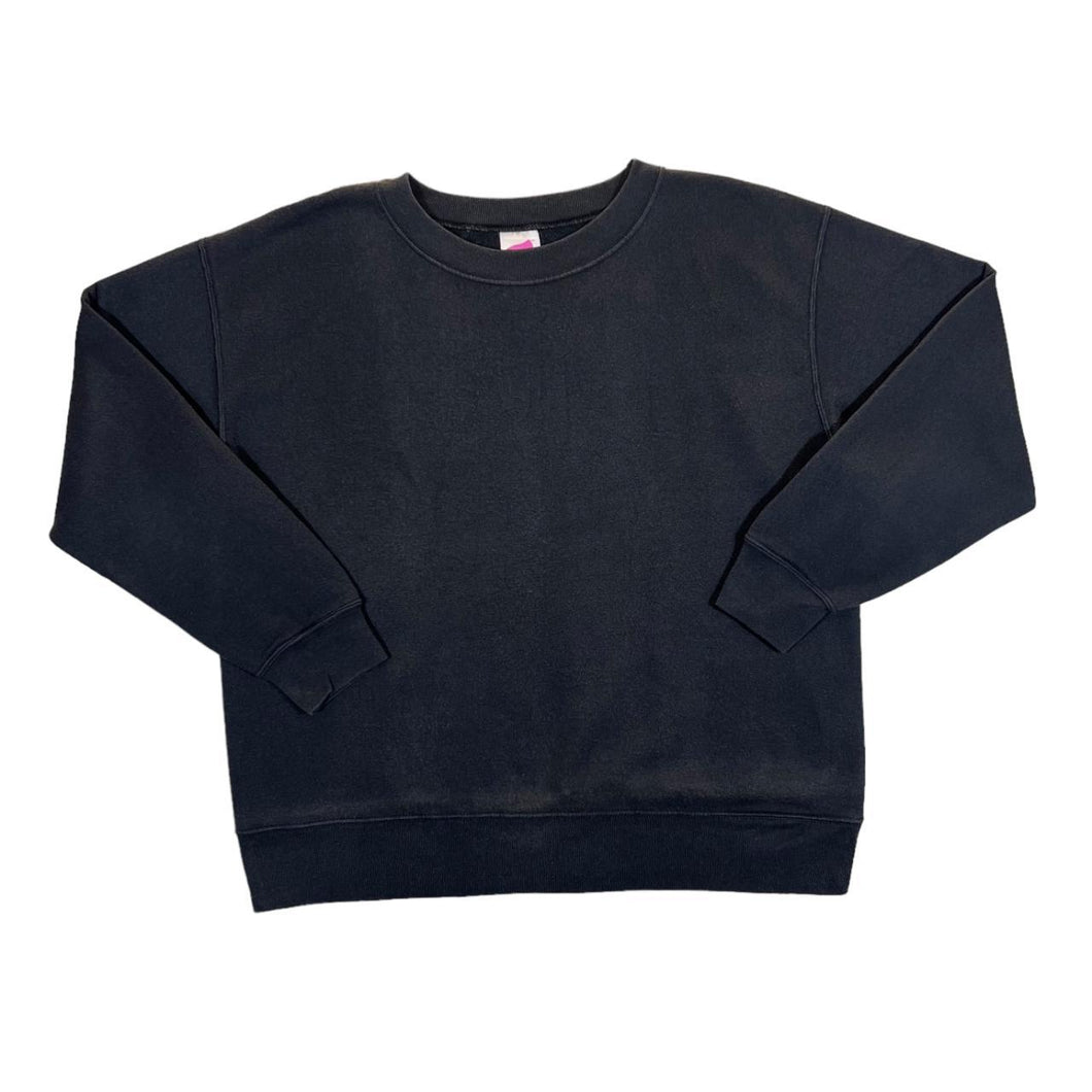 Early 00's HANES HER WAY Classic Basic Faded Black Crewneck Sweatshirt