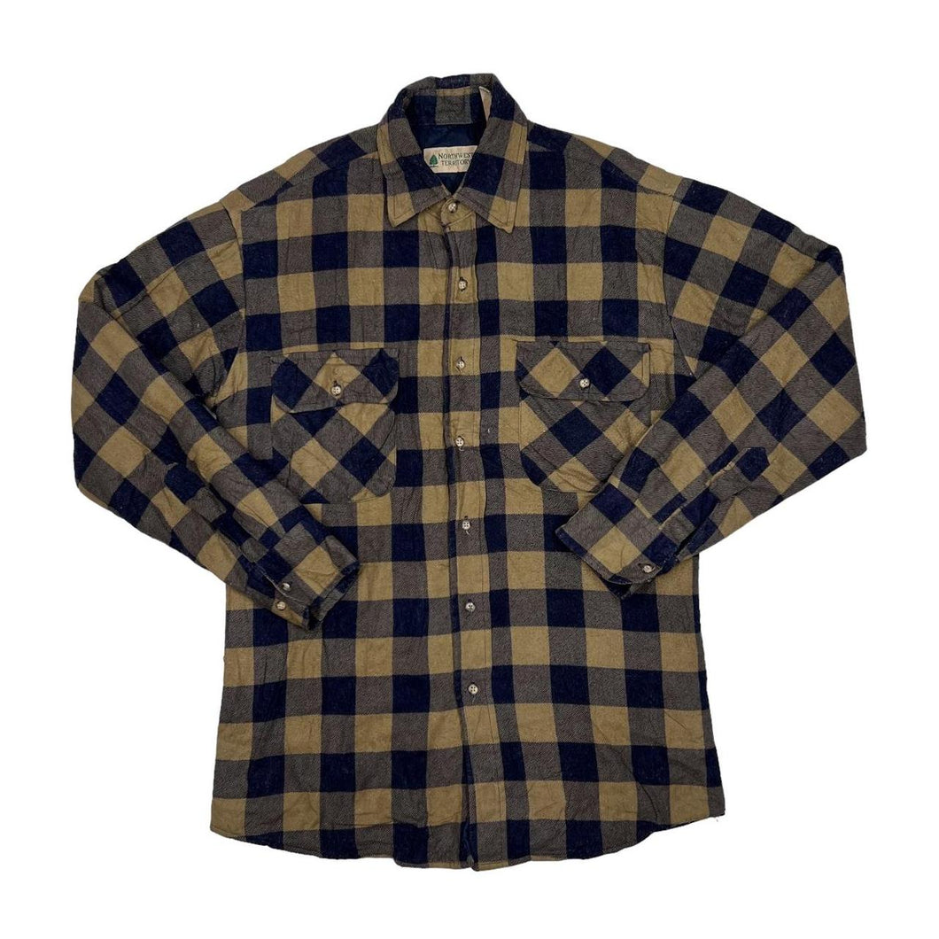 Vintage NORTHWEST TERRITORY Lumberjack Plaid Check Lightly Padded Flannel Over Shirt