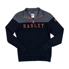 Load image into Gallery viewer, HARLEY DAVIDSON &quot;El Paso, Texas&quot; Embroidered Spellout Biker 1/4 Zip Pullover Sweatshirt
