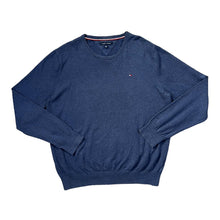 Load image into Gallery viewer, TOMMY HILFIGER Classic Blue Embroidered Mini Logo Knit Sweater Jumper
