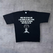 Load image into Gallery viewer, Vintage Novelty Cartoon Souvenir Spellout Graphic Black Short Sleeve T-Shirt
