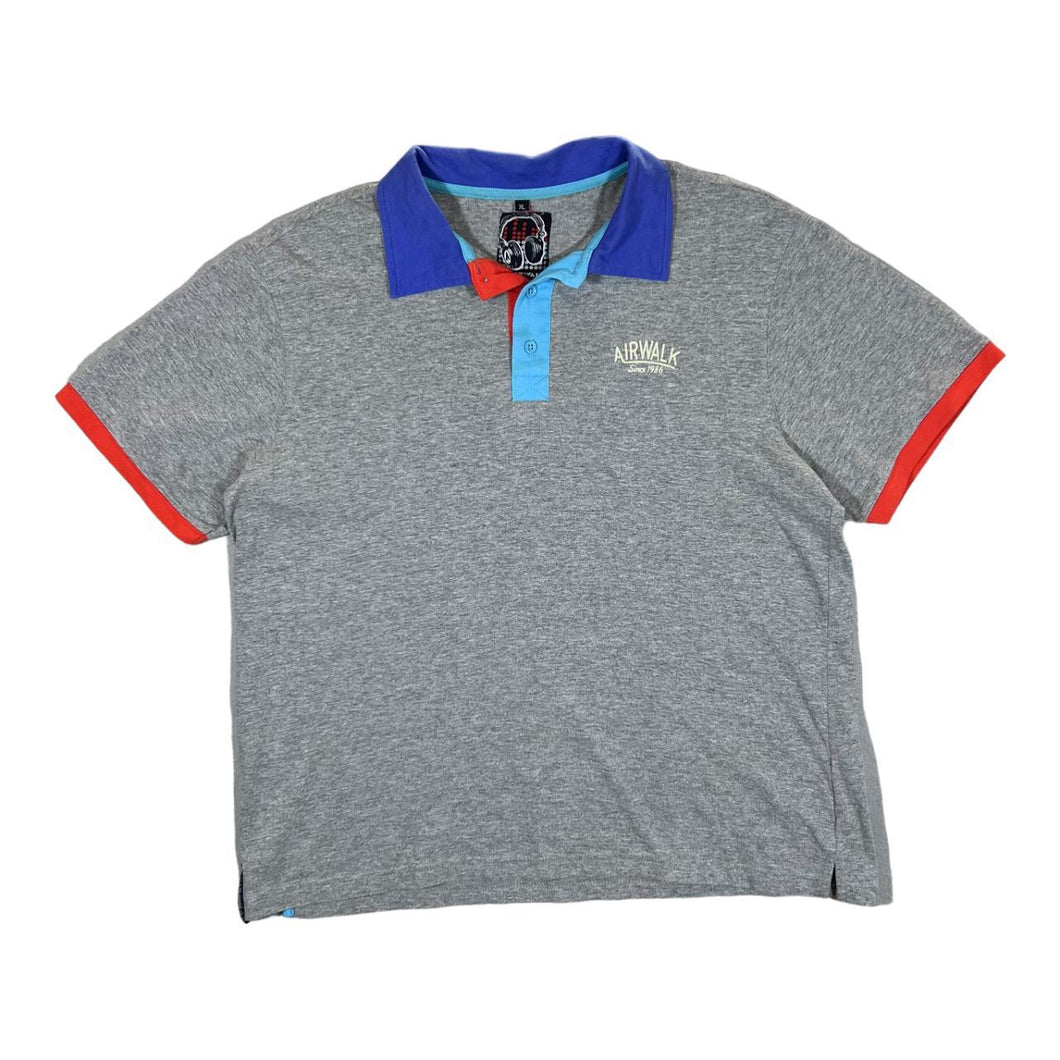 Early 00's AIRWALK Mini Logo Colour Block Skater Short Sleeve Polo Shirt