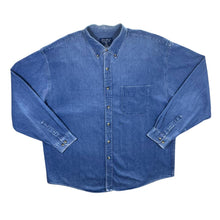 Load image into Gallery viewer, Vintage Eddie Bauer Classic Long Sleeve Button-Up Blue Denim Cotton Shirt
