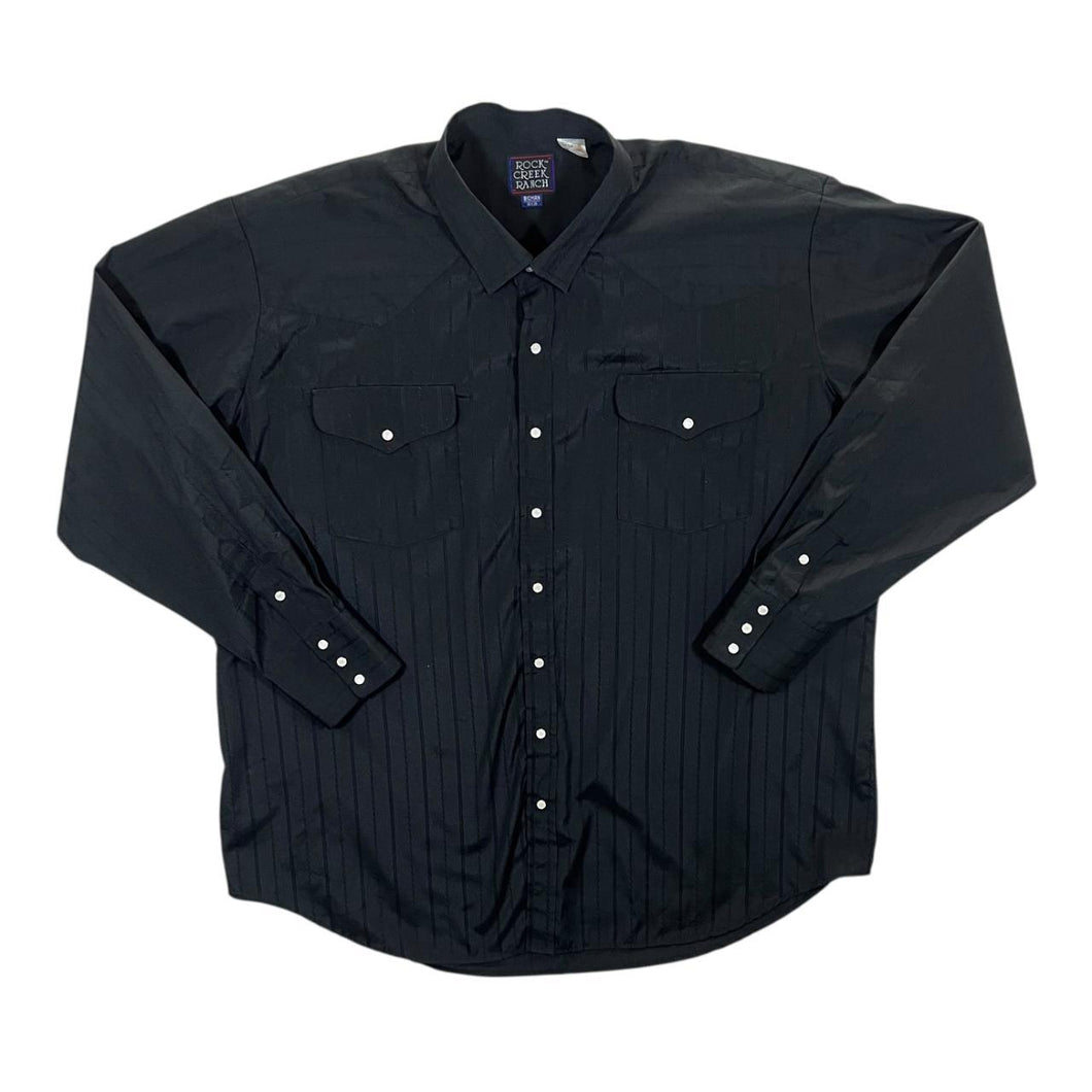 Vintage Rock Creek Ranch Cowboy Western Pearl Snap Popper Long Sleeve Shirt