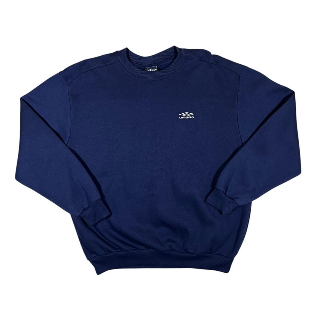 Early 00's UMBRO Embroidered Mini Logo Navy Blue Crewneck Sweatshirt