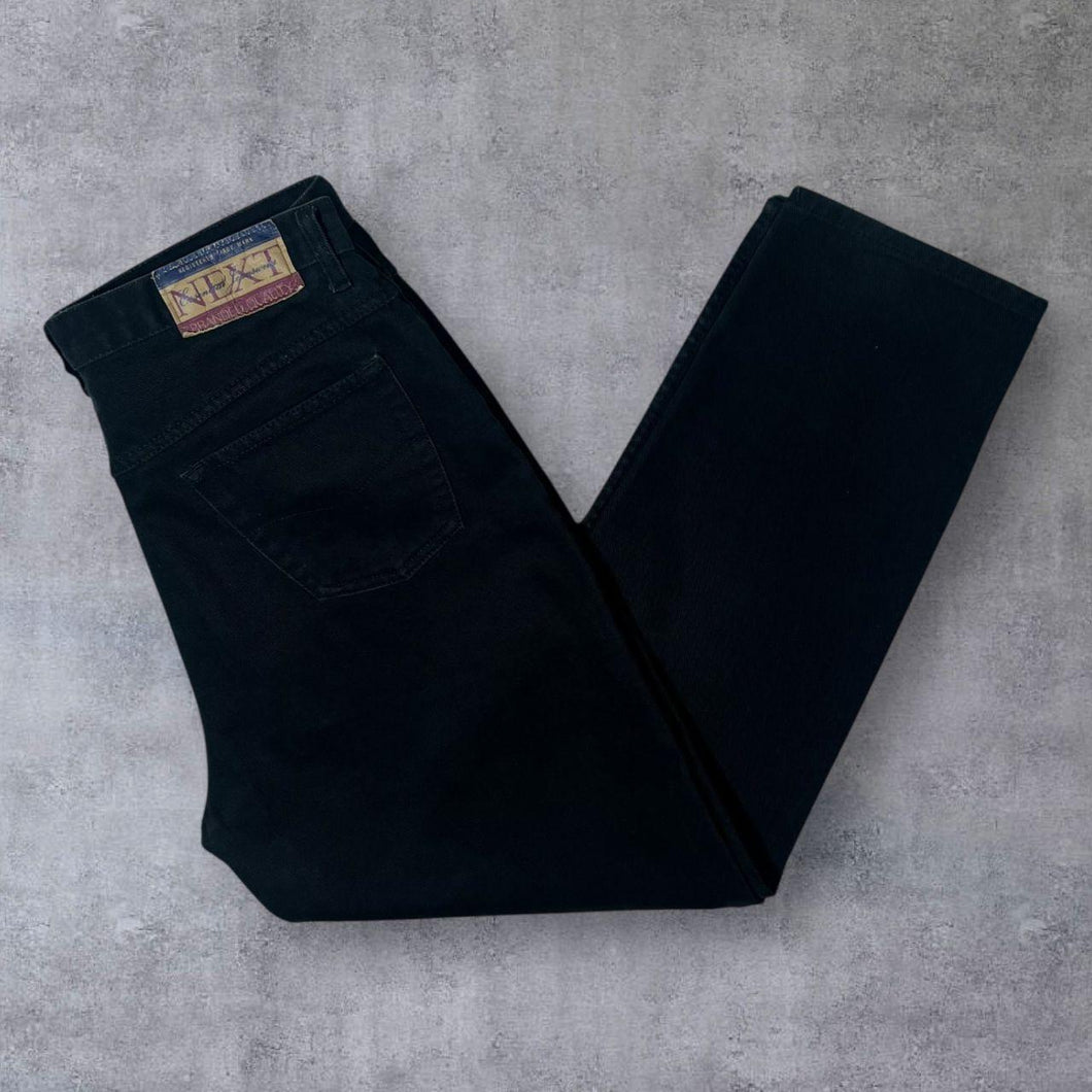 Early 00's NEXT Classic Black Denim Cotton High Waisted Mom Jeans
