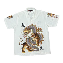 Load image into Gallery viewer, Early 00&#39;s DNON JEANS y2k Gothic Animal Dragon Tiger Graphic Open Collar Polyester Shirt
