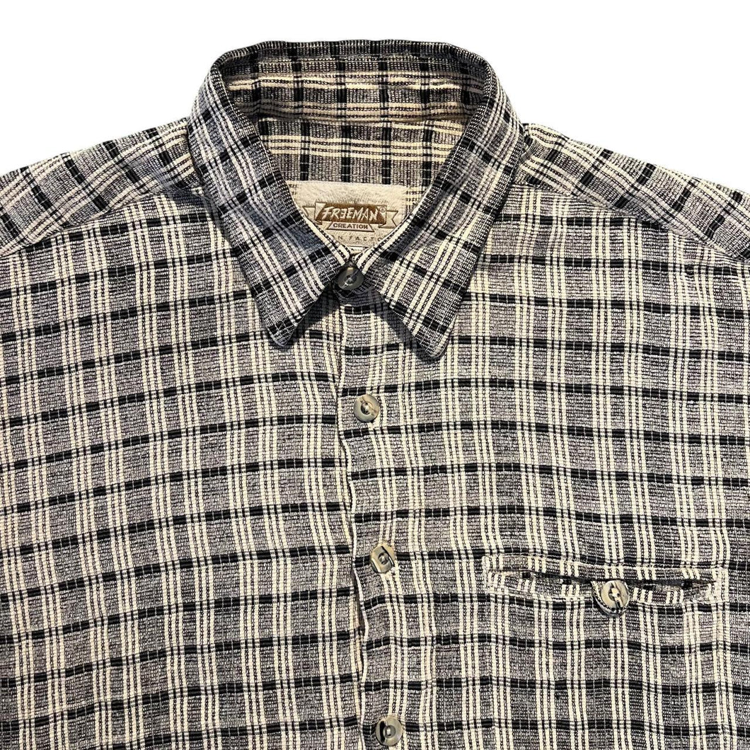 Vintage Freeman Creation Plaid Check Long Sleeve Flannel Shirt