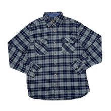 Load image into Gallery viewer, JACHS &quot;Heritage Flannel&quot; Classic Navy Grey Check Long Sleeve Flannel Shirt
