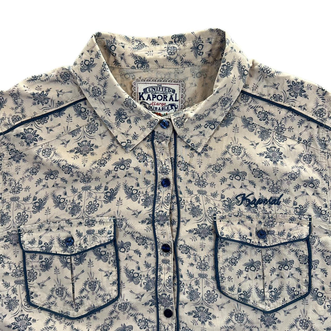 The Unified Kaporal Floral Patterned Western Style Long Sleeve Shirt