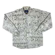 Load image into Gallery viewer, Vintage 90&#39;s SAUGATUCK Abstract Aztec Patterned Long Sleeve Flannel Shirt
